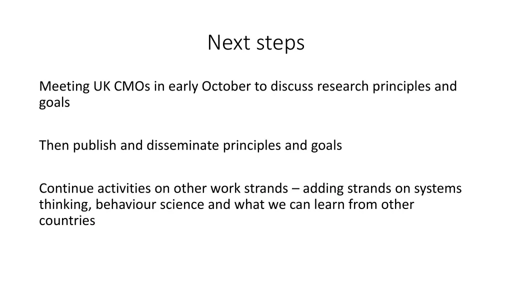 next steps