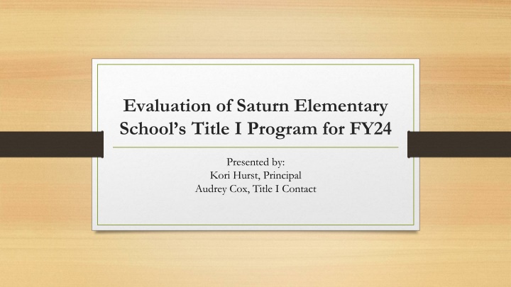 evaluation of saturn elementary school s title