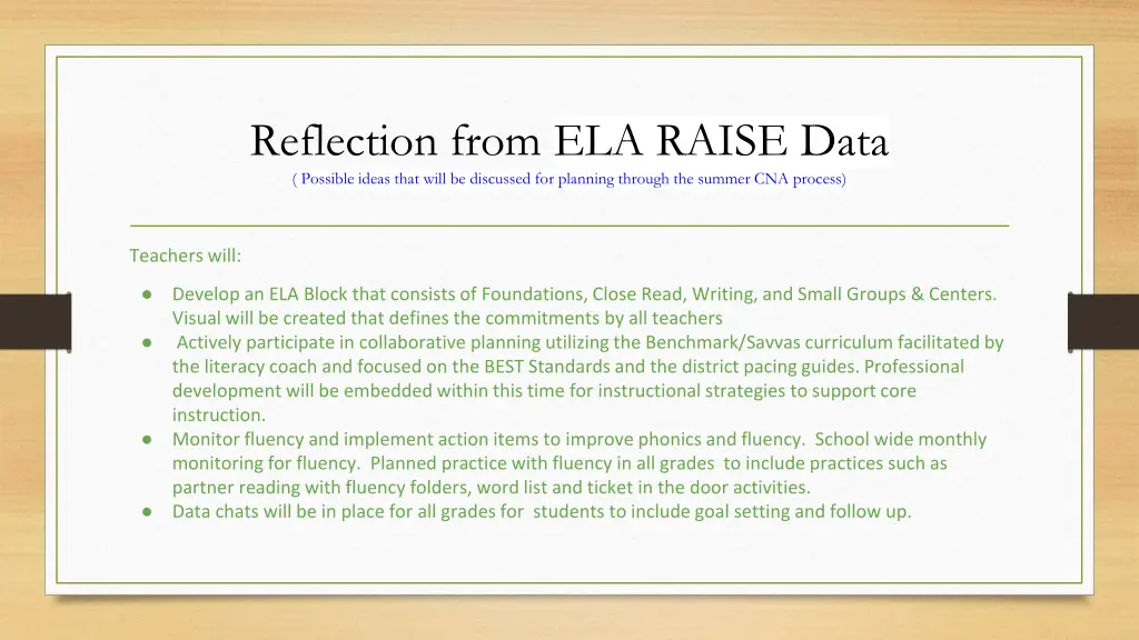 reflection from ela raise data possible ideas 1