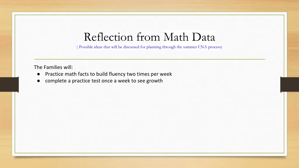 reflection from math data possible ideas that 2