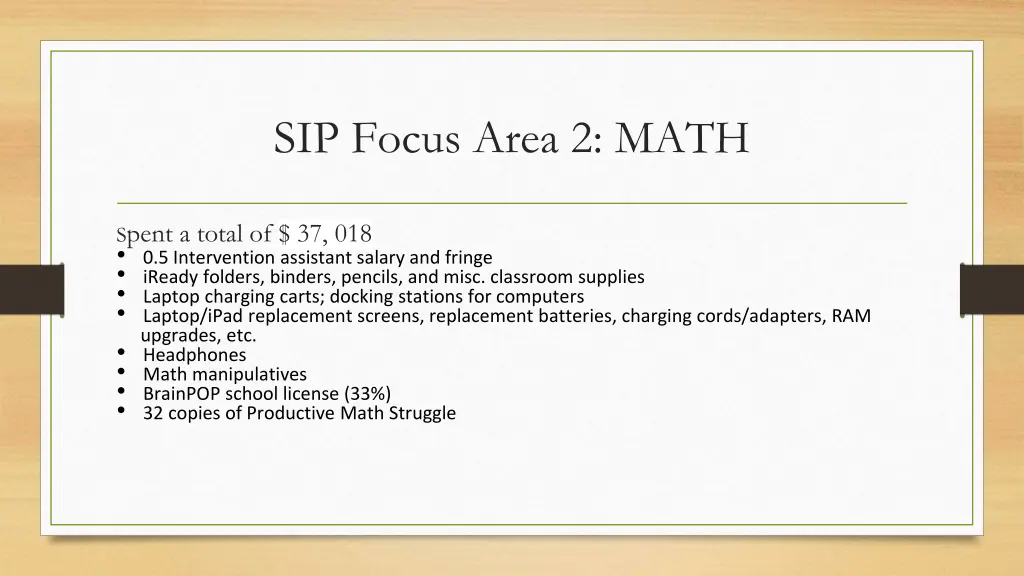 sip focus area 2 math