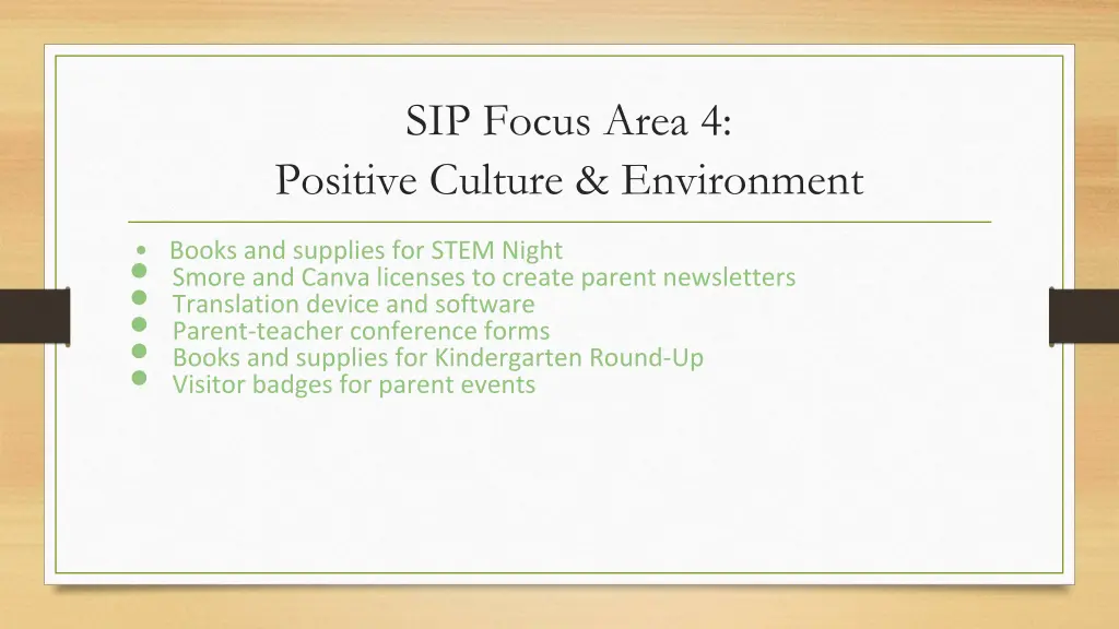 sip focus area 4 positive culture environment 1