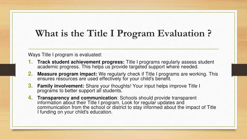 what is the title i program evaluation