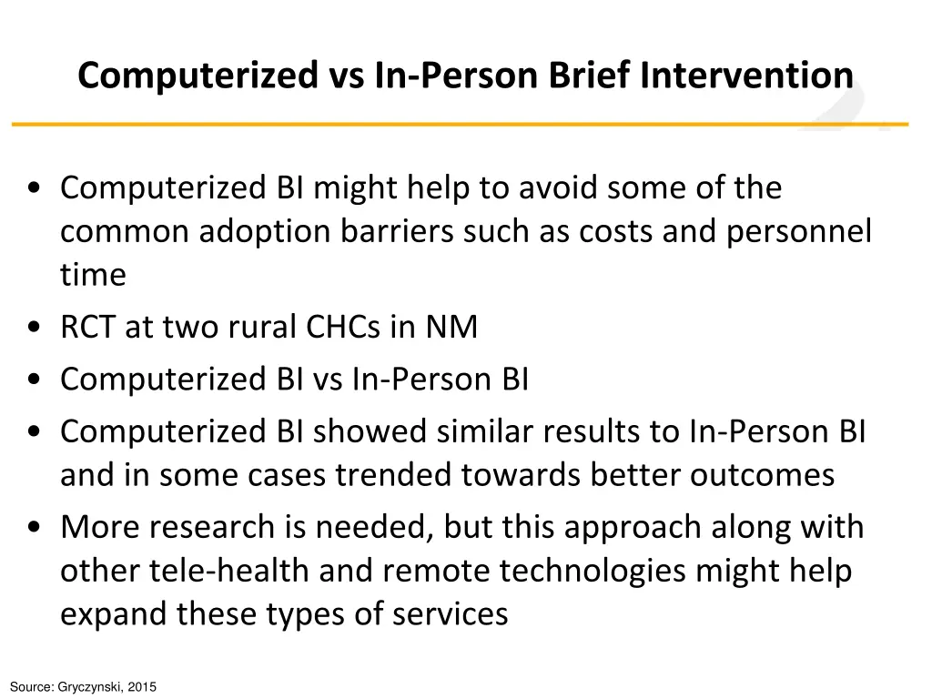 computerized vs in person brief intervention