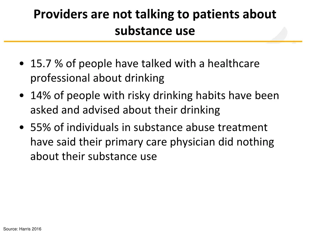 providers are not talking to patients about
