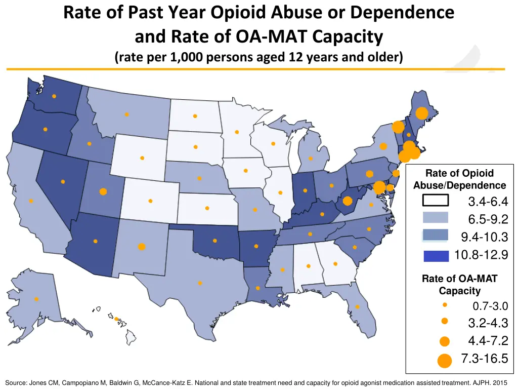 rate of past year opioid abuse or dependence