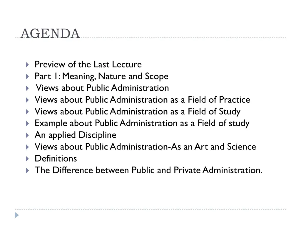 agenda