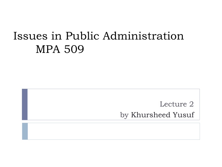 issues in public administration mpa 509