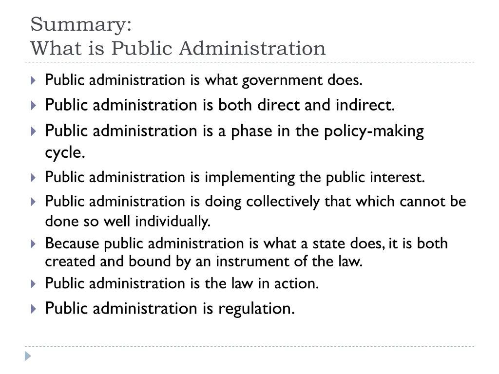 summary what is public administration