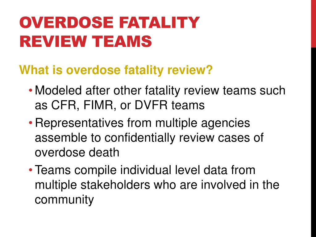 overdose fatality review teams