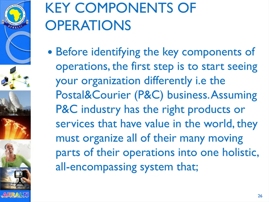 key components of operations