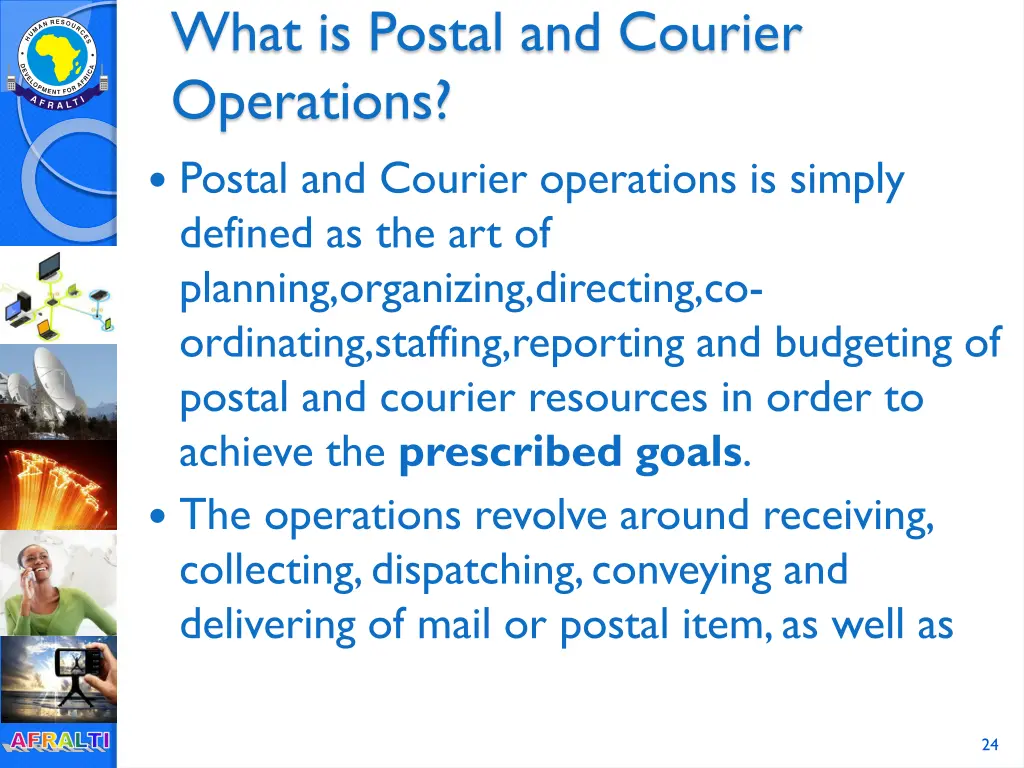 what is postal and courier operations