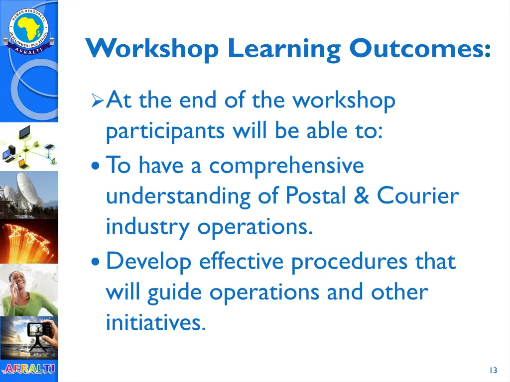 workshop learning outcomes