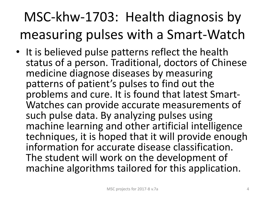 msc khw 1703 health diagnosis by measuring pulses