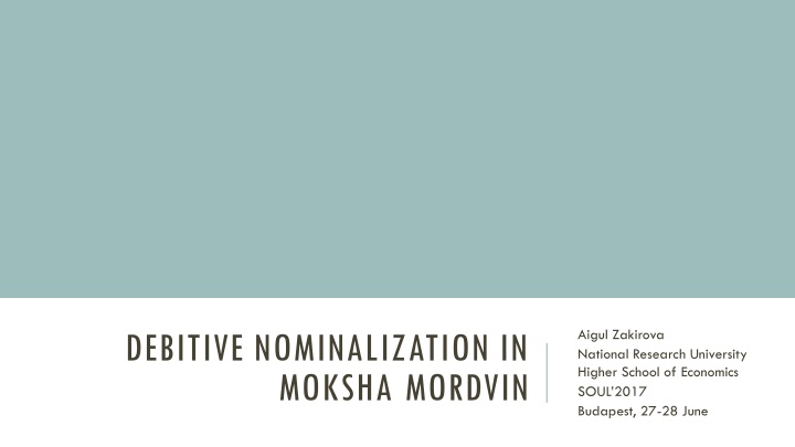 debitive nominalization in moksha mordvin