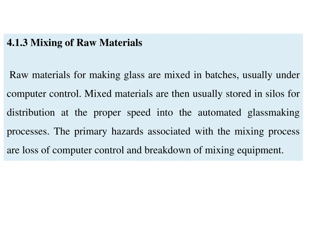 4 1 3 mixing of raw materials