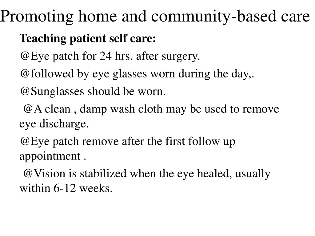 promoting home and community based care teaching