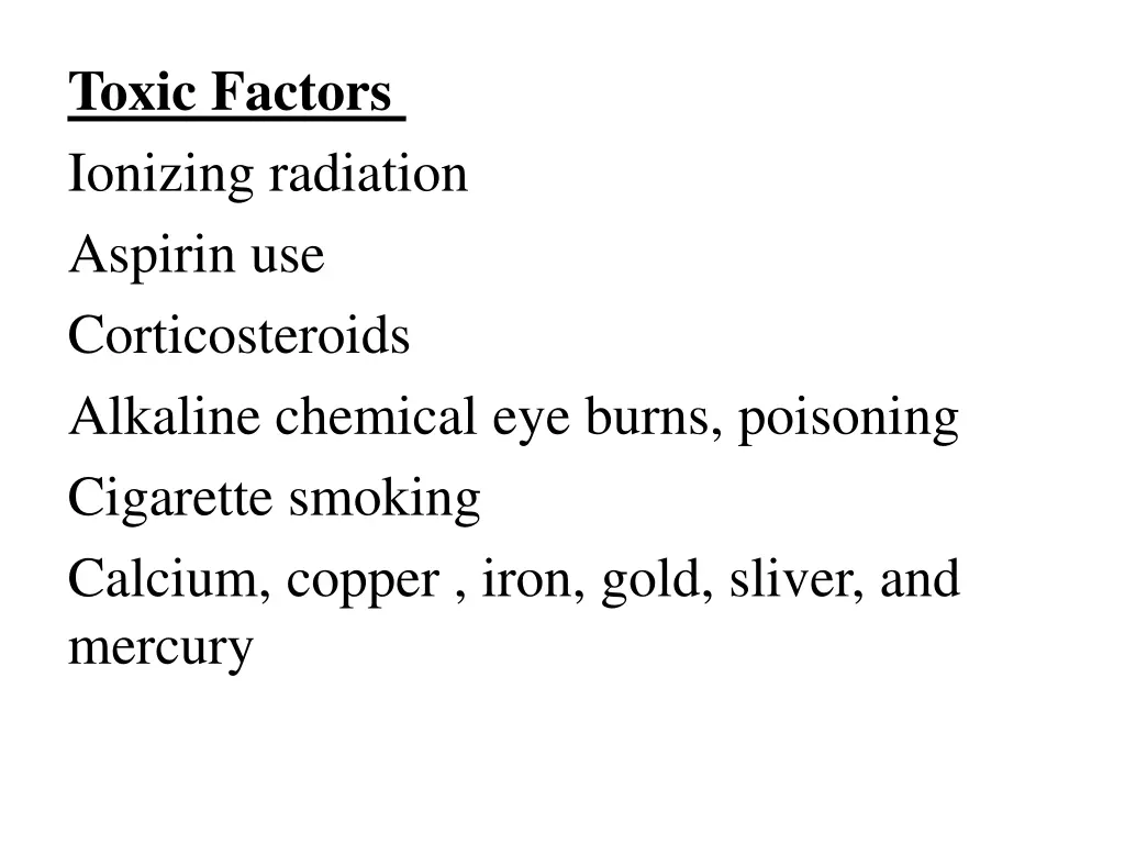 toxic factors ionizing radiation aspirin