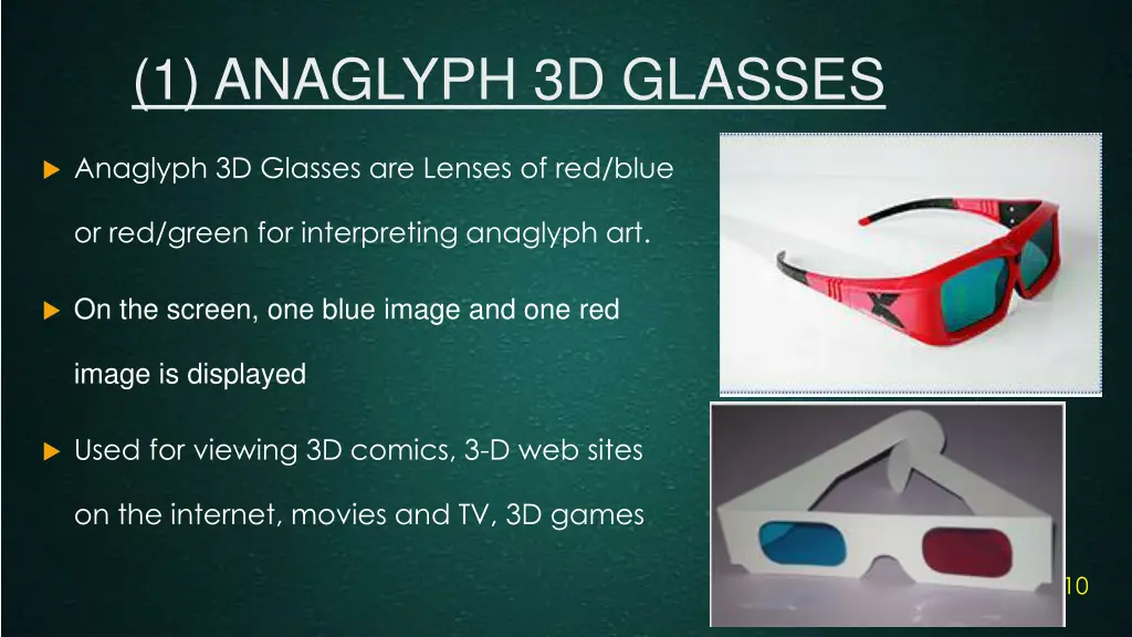 1 anaglyph 3d glasses