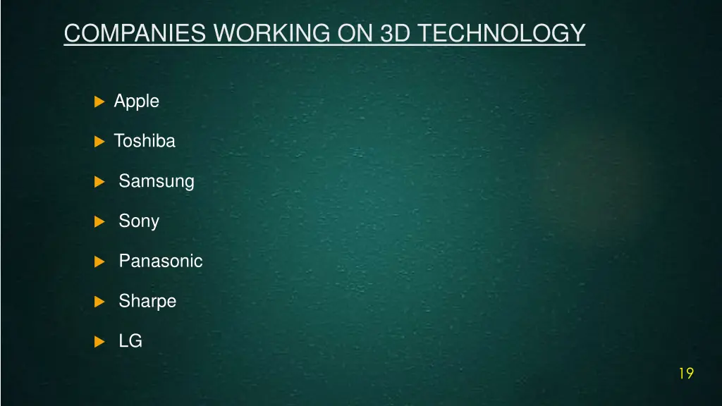 companies working on 3d technology