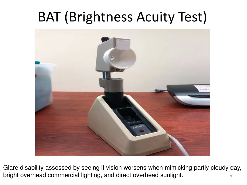bat brightness acuity test