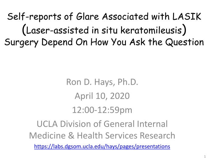 self reports of glare associated with lasik laser