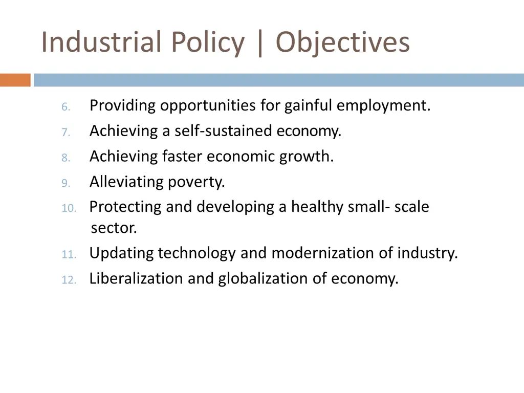 industrial policy objectives
