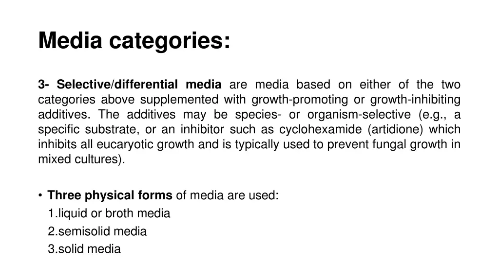 media categories 1