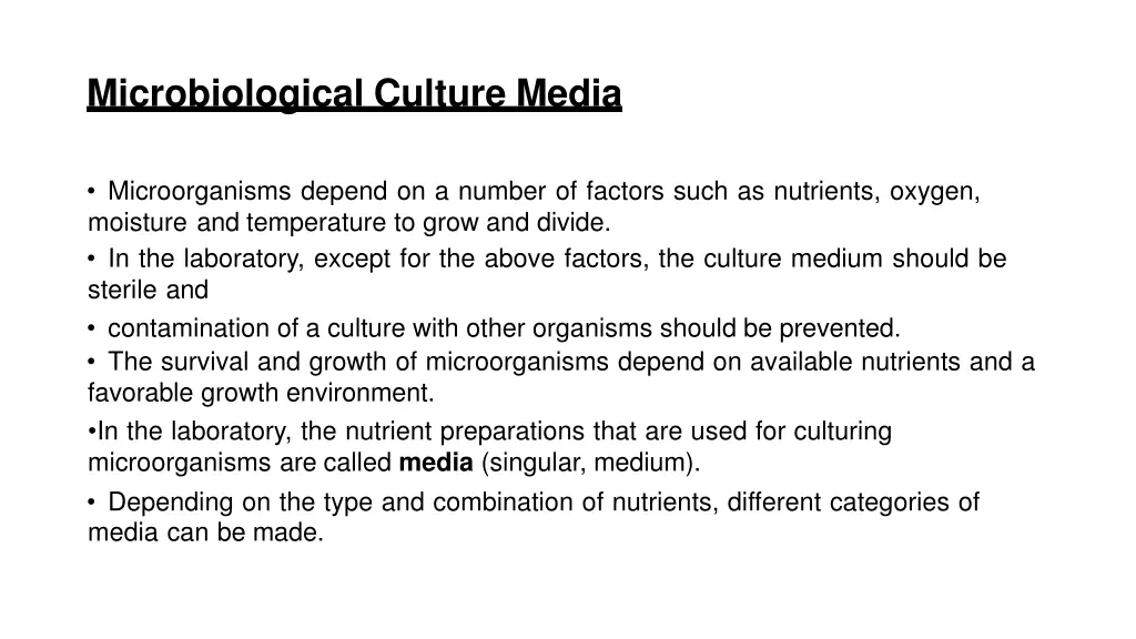 microbiological culture media