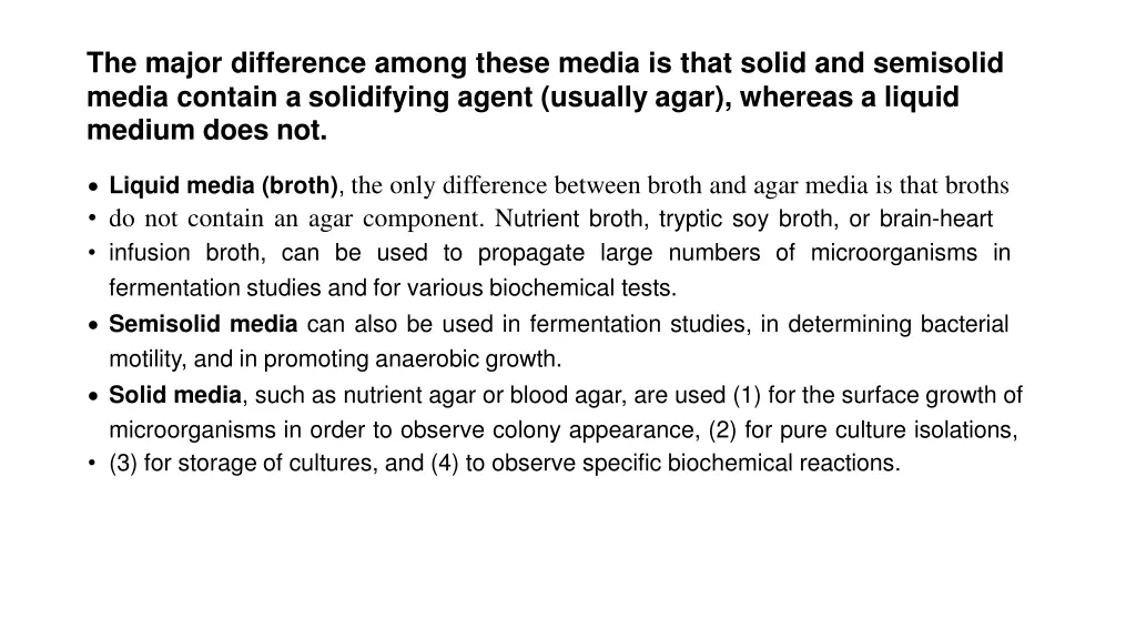 the major difference among these media is that