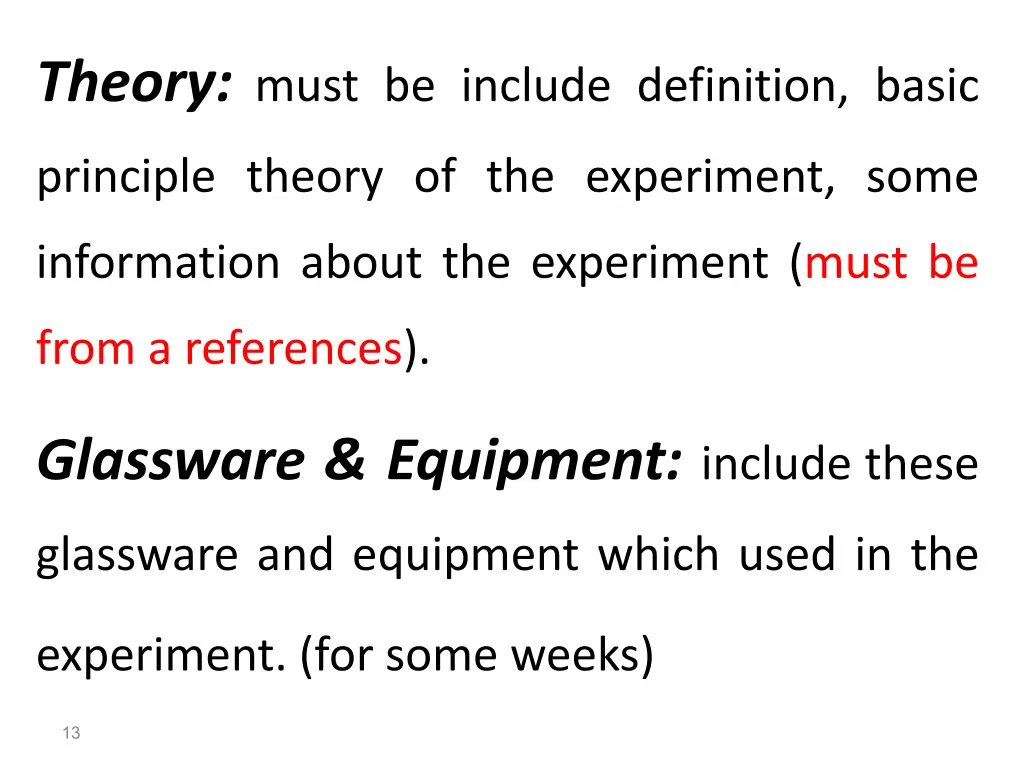 theory must be include definition basic