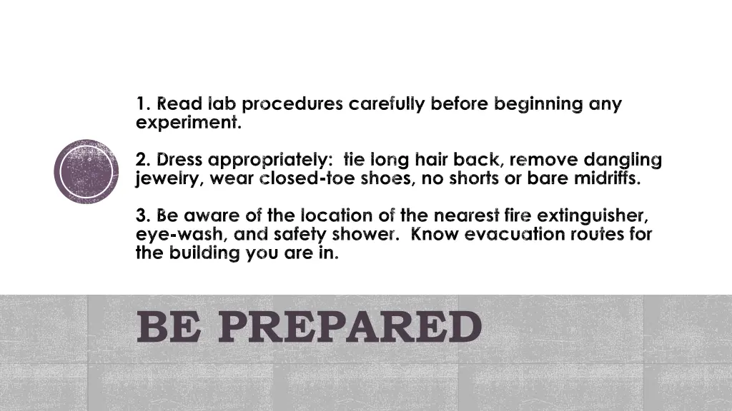 1 read lab procedures carefully before beginning