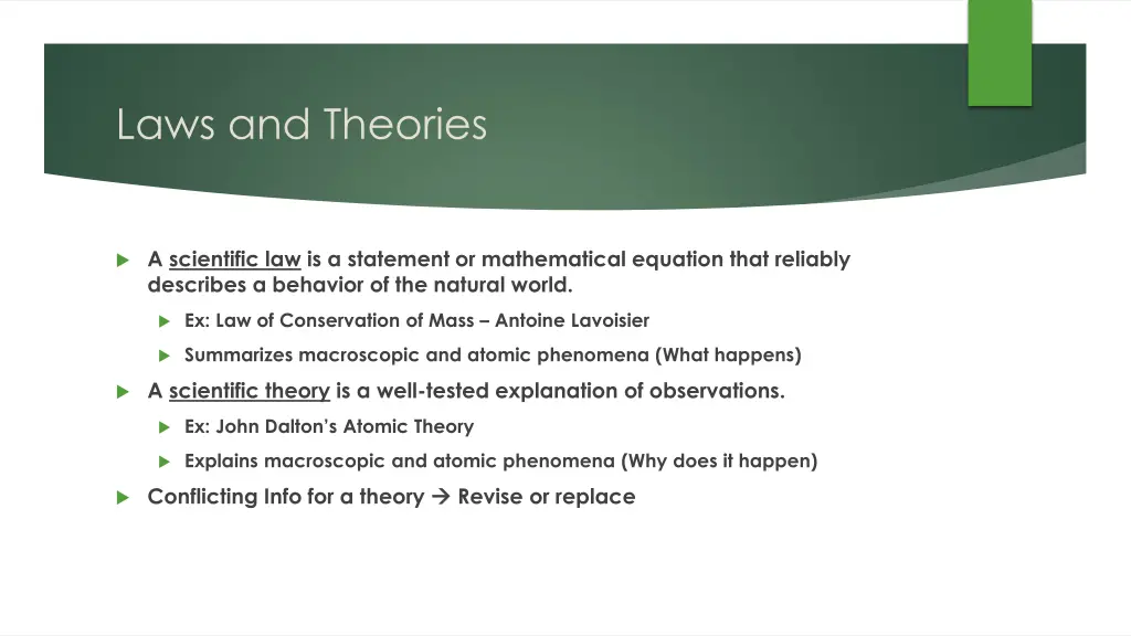 laws and theories