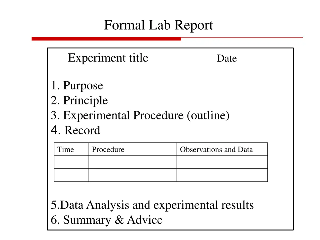 formal lab report