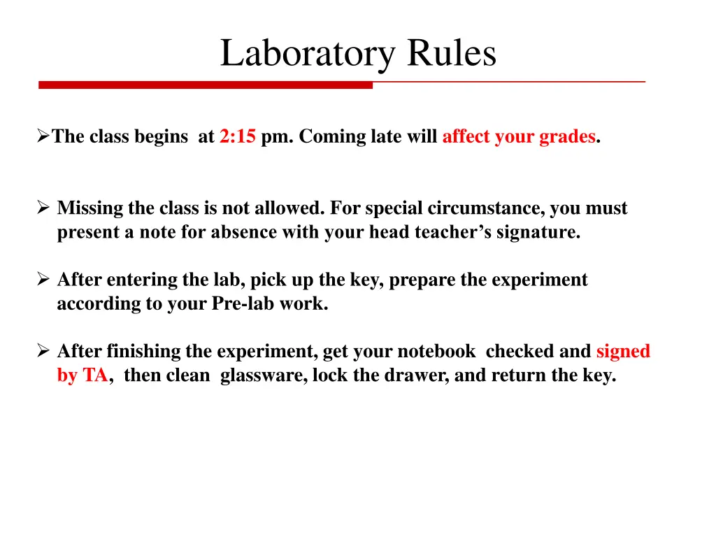 laboratory rules