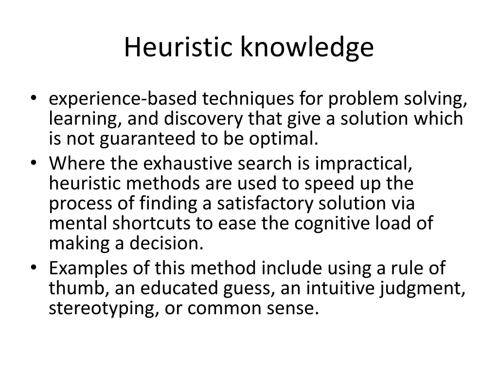 heuristic knowledge 1