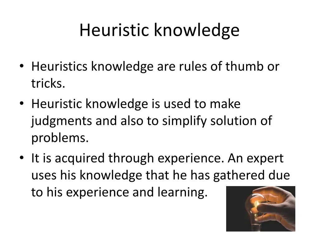 heuristic knowledge