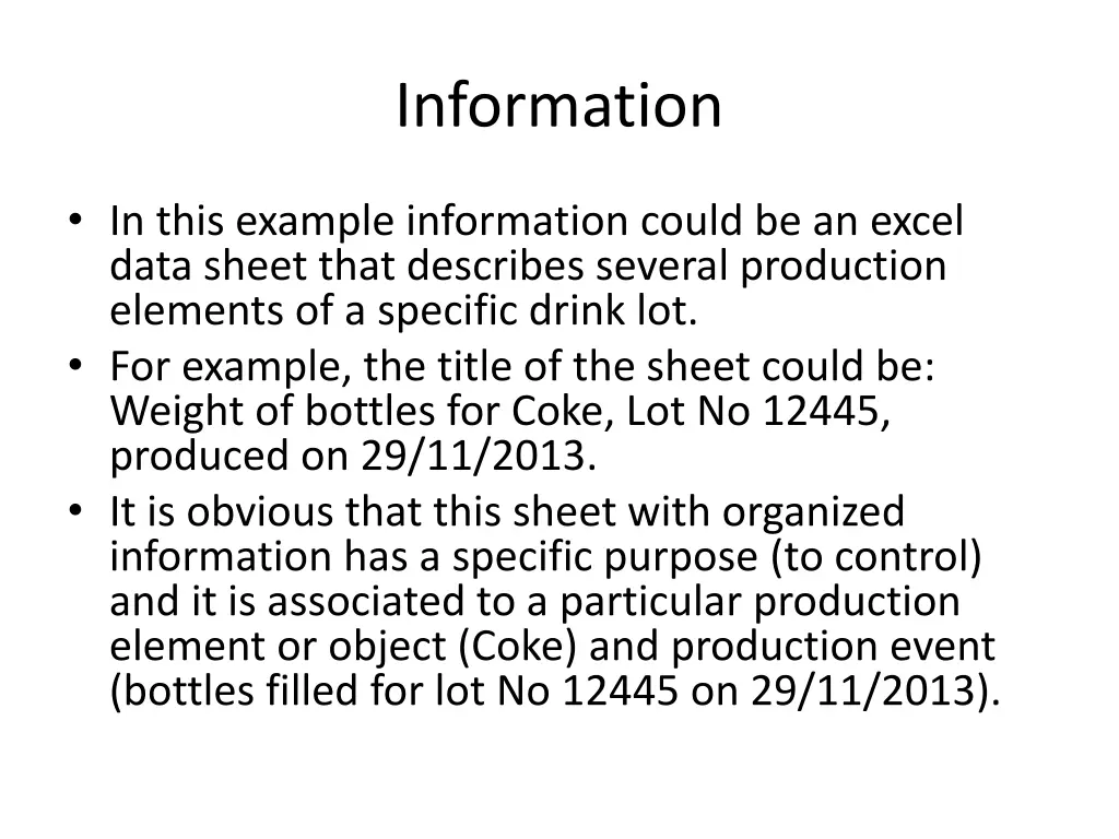 information