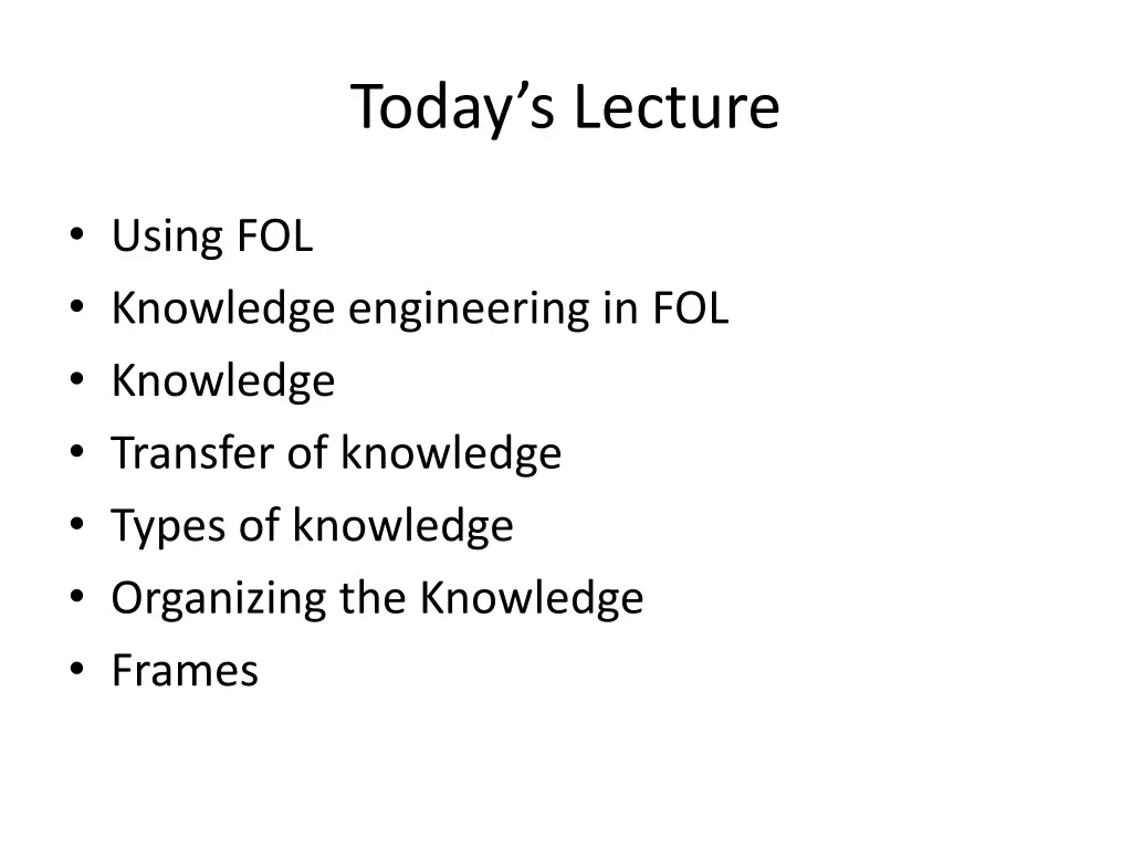 today s lecture