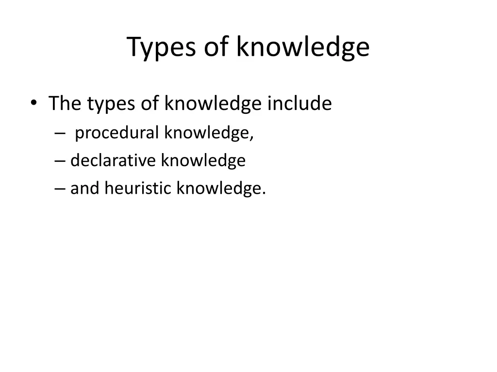 types of knowledge