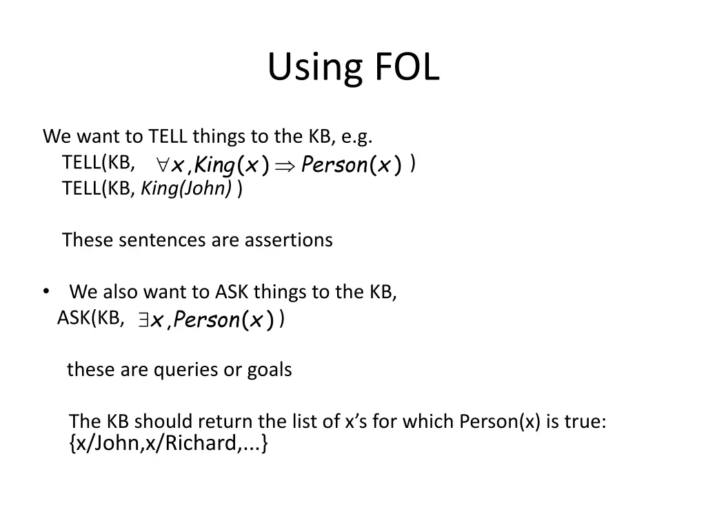 using fol