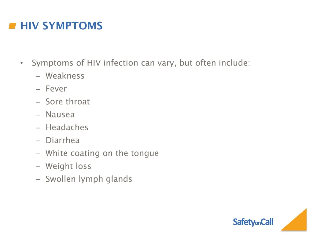 hiv symptoms