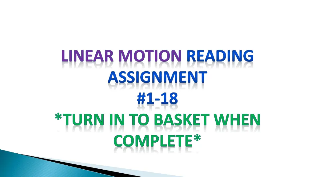 linear motion reading assignment 1 18 turn