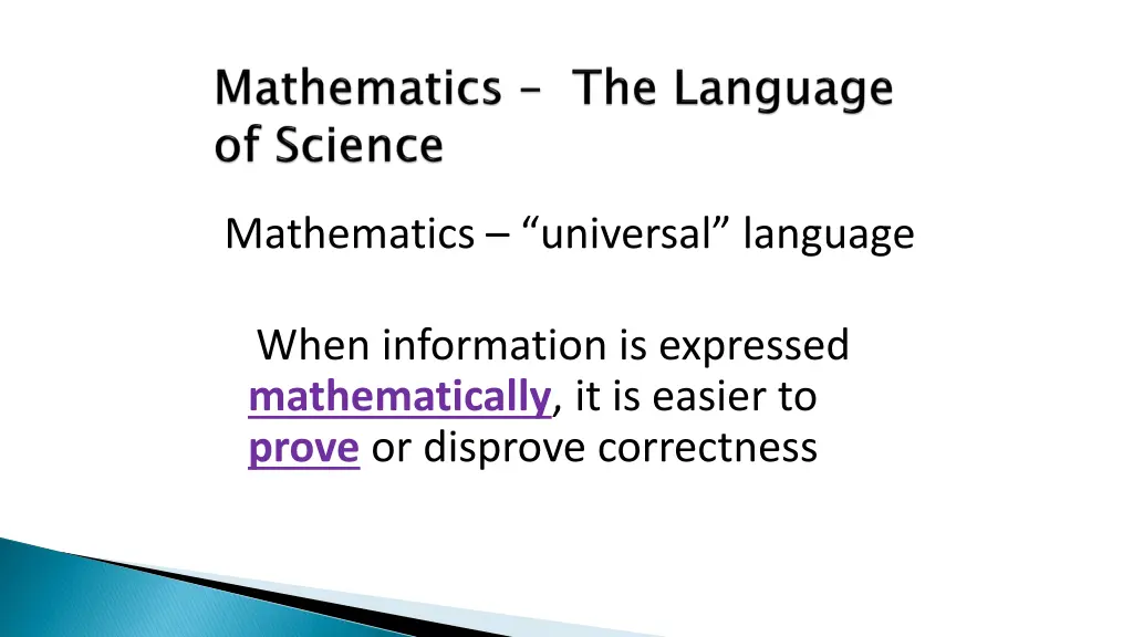 mathematics universal language