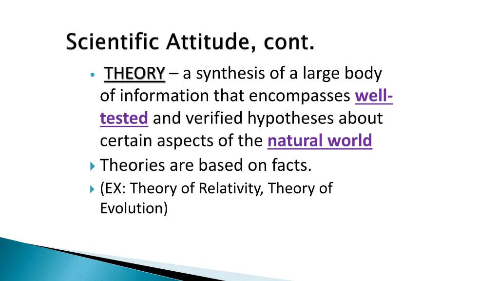 theory a synthesis of a large body of information