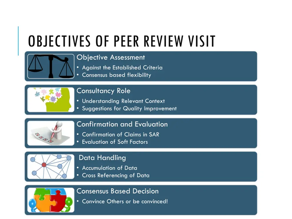 objectives of peer review visit objective
