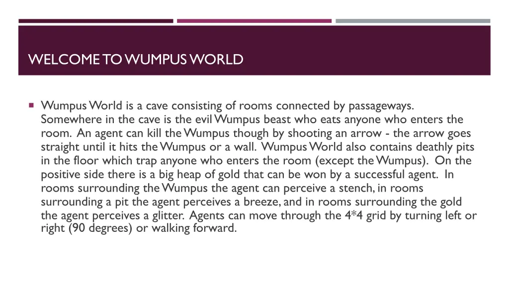 welcome to wumpus world