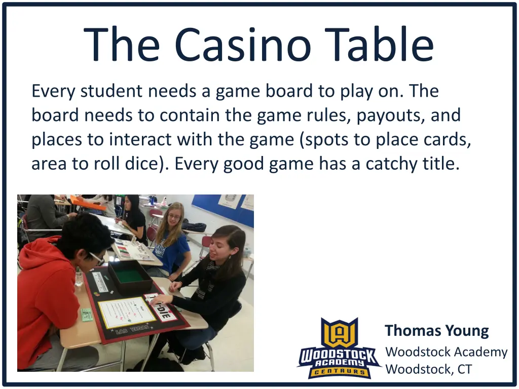 the casino table every student needs a game board