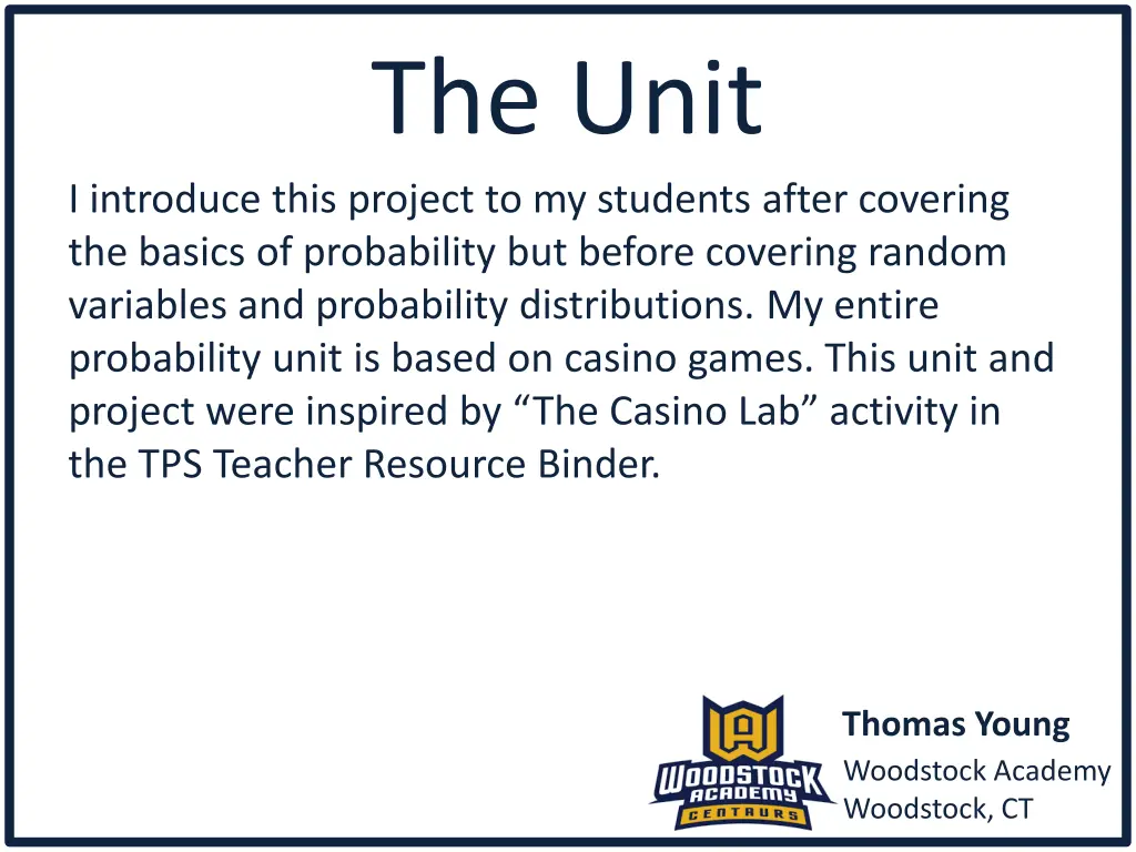 the unit
