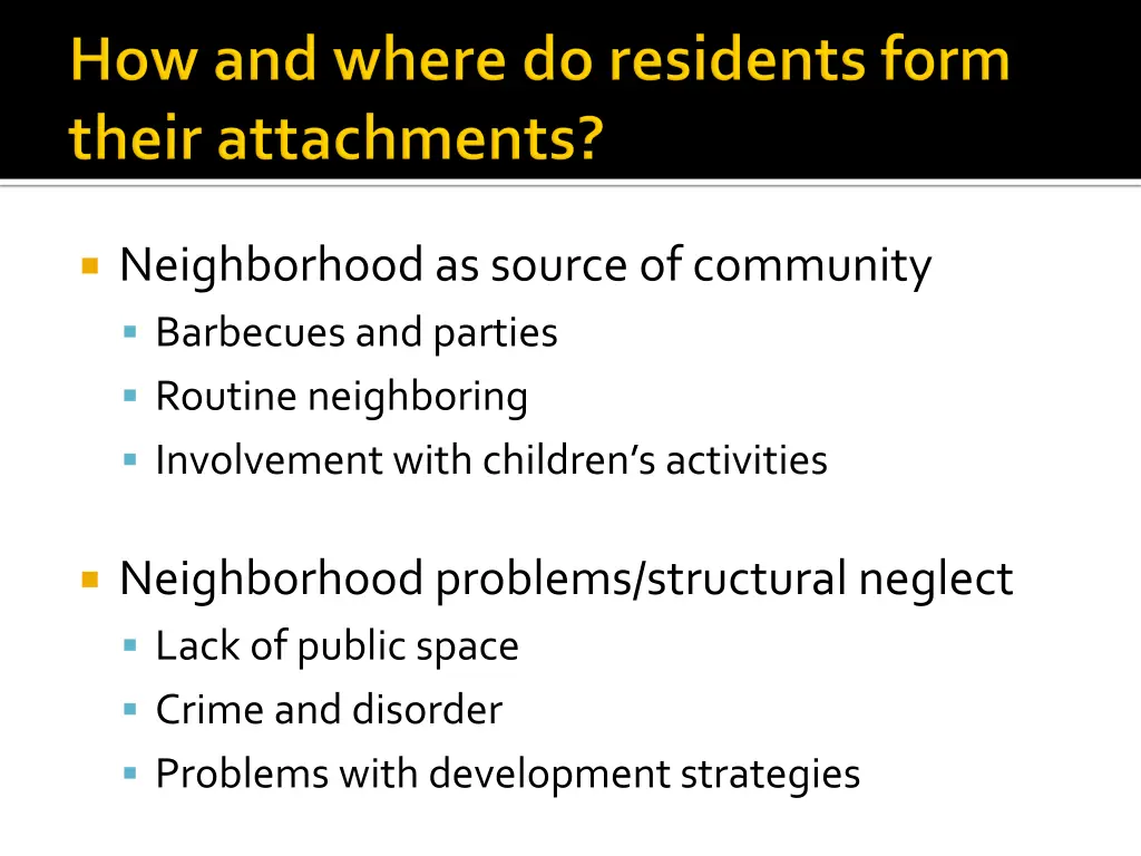 neighborhood as source of community barbecues